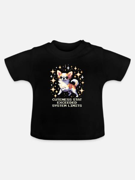 Niedlichkeitswert über Systemgrenze | Chihuahua - Baby Bio-T-Shirt mit Rundhals - Schwarz