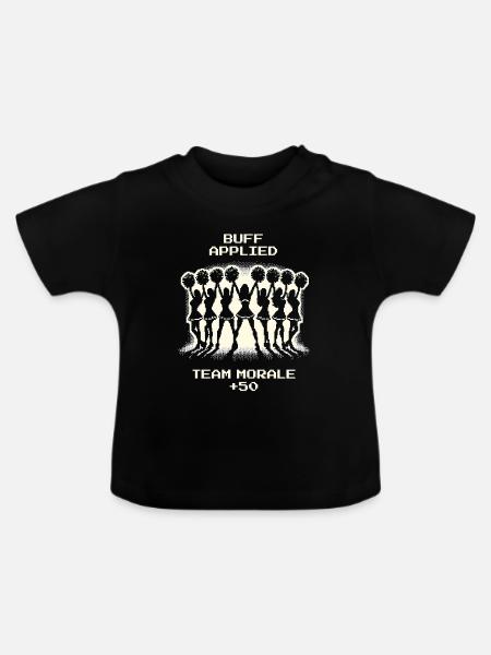 Team-Moral +50 | Cheerleading - Baby Bio-T-Shirt mit Rundhals - Schwarz