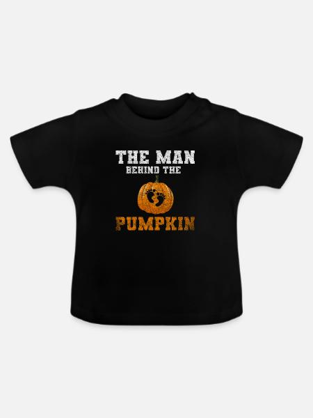Kürbis Mann Elternschaft Design - Baby Bio-T-Shirt mit Rundhals - Schwarz