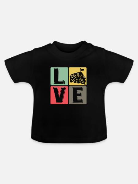 KäseLiebe Pop Art Quadrat - Baby Bio-T-Shirt mit Rundhals - Schwarz