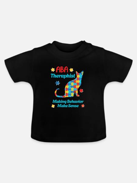 Autismus Team: Gemeinsam Stark - Baby Bio-T-Shirt mit Rundhals - Schwarz