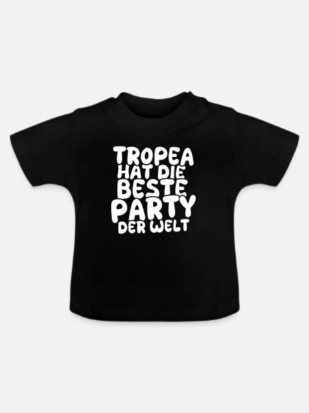 Tropea als Urlaubsland - Baby Bio-T-Shirt mit Rundhals - Schwarz