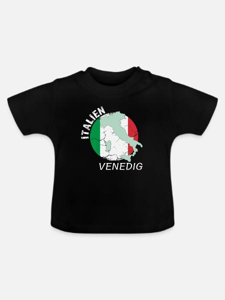 Venedig - Baby Bio-T-Shirt mit Rundhals - Schwarz