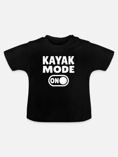Kayak Mode ON - Baby Bio-T-Shirt mit Rundhals - Schwarz