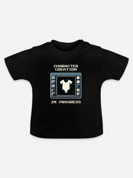 Charaktererstellung | Gamer Eltern Humor - Baby Bio-T-Shirt mit Rundhals - Schwarz