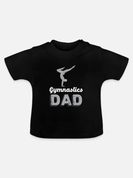 Gymnastics Dad Silhouette Design - Baby Bio-T-Shirt mit Rundhals - Schwarz