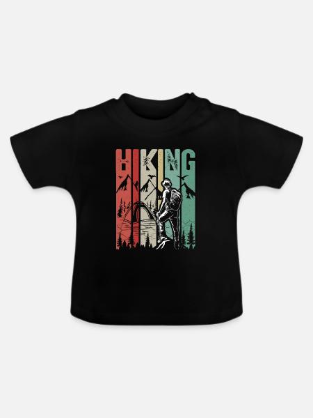 Hiking - Baby Bio-T-Shirt mit Rundhals - Schwarz