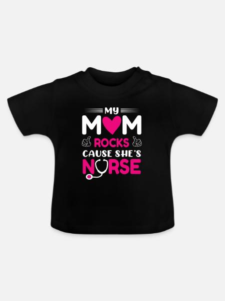 Krankenschwester Mutter - Baby Bio-T-Shirt mit Rundhals - Schwarz