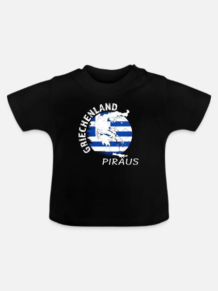 Piräus - Baby Bio-T-Shirt mit Rundhals - Schwarz