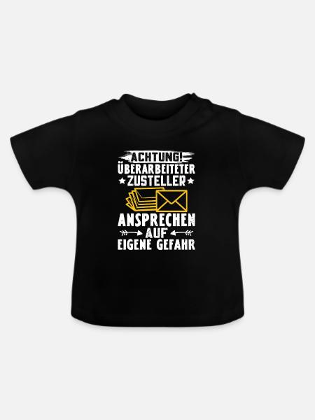 Postboten ACHTUNG ÜBERARBEITETER ZUSTELLER - Baby Bio-T-Shirt mit Rundhals - Schwarz