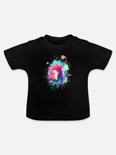 Volleyballerin, Volleyball, Volleyballspielerin - Baby Bio-T-Shirt mit Rundhals - Schwarz