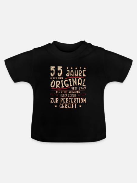 55 Jahre Original Seit 1969 - Baby Bio-T-Shirt mit Rundhals - Schwarz