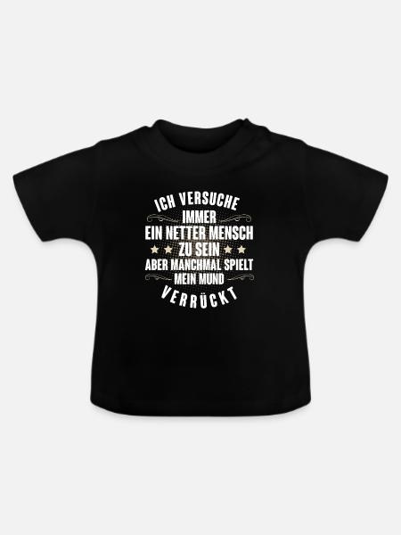 Große Klappe - Baby Bio-T-Shirt mit Rundhals - Schwarz