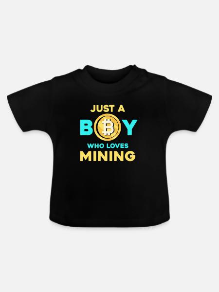 Krypto Mining Junge – Bitcoin Leidenschaft - Baby Bio-T-Shirt mit Rundhals - Schwarz