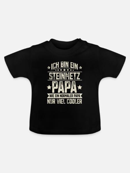 Steinmetz Papa - Baby Bio-T-Shirt mit Rundhals - Schwarz