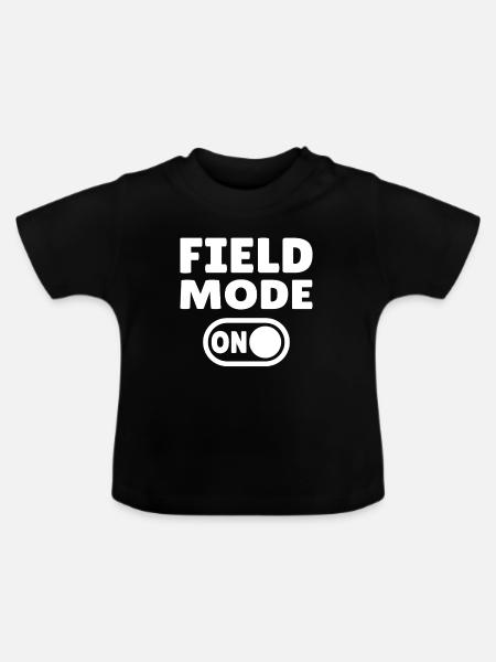 Field Mode ON – Leichtathletik - Baby Bio-T-Shirt mit Rundhals - Schwarz