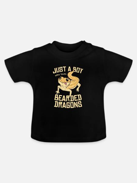 Bearded Dragon Liebe Shirt - Baby Bio-T-Shirt mit Rundhals - Schwarz