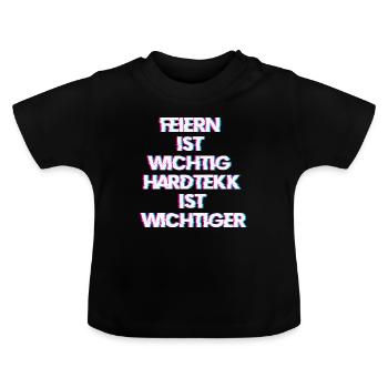 Hardtekk Tekk - Baby Bio-T-Shirt mit Rundhals - Schwarz - Vorne
