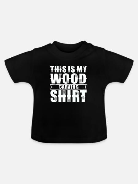 Schnitzen Holz Holzbearbeitung Schnitzen - Baby Bio-T-Shirt mit Rundhals - Schwarz