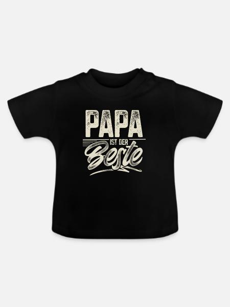 Papa Ist Der Beste - Baby Bio-T-Shirt mit Rundhals - Schwarz