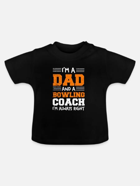 Ich bin Dad und Bowling-Coach - Baby Bio-T-Shirt mit Rundhals - Schwarz