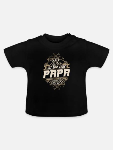 Imker Papa - Baby Bio-T-Shirt mit Rundhals - Schwarz