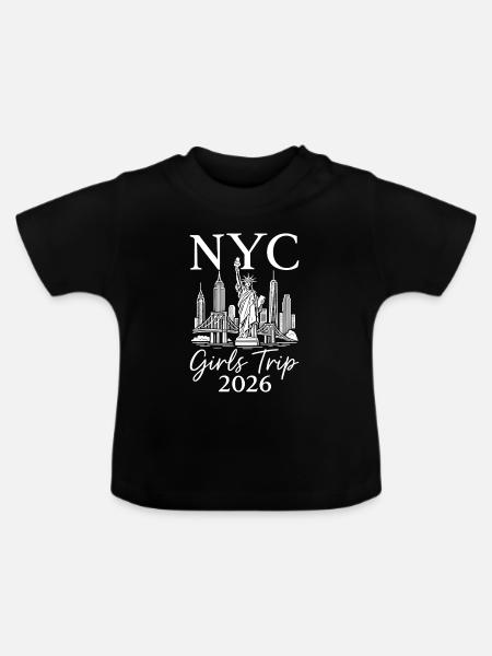 NYC Girls Trip 2026 - Baby Bio-T-Shirt mit Rundhals - Schwarz