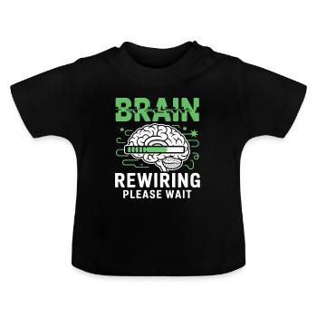 Gehirn-Neustart Bitte Warten - Baby Bio-T-Shirt mit Rundhals - Schwarz - Vorne