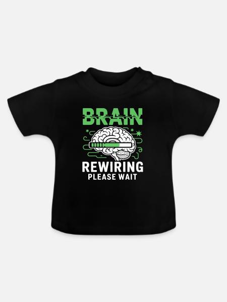 Gehirn-Neustart Bitte Warten - Baby Bio-T-Shirt mit Rundhals - Schwarz