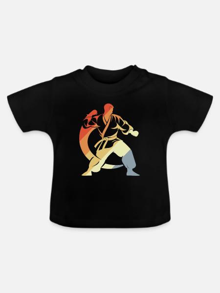 Karateka Skizze - Baby Bio-T-Shirt mit Rundhals - Schwarz