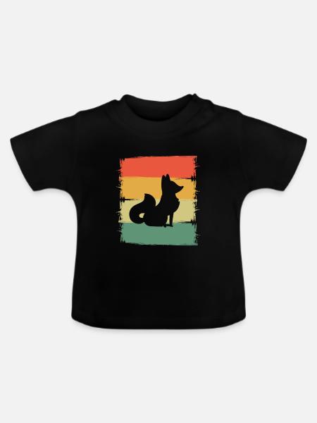 Fuchs - Baby Bio-T-Shirt mit Rundhals - Schwarz