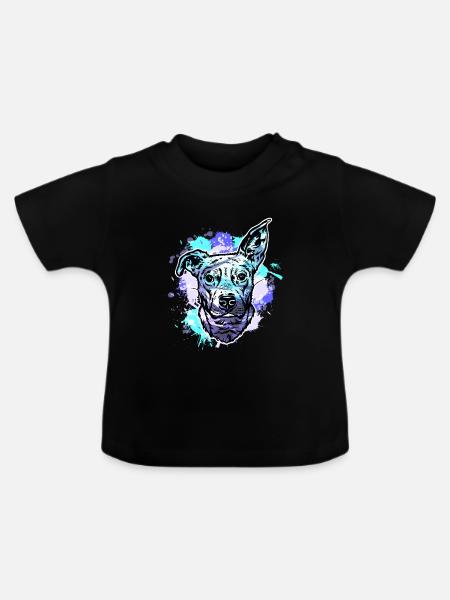 Beagle bull cross - Baby Bio-T-Shirt mit Rundhals - Schwarz