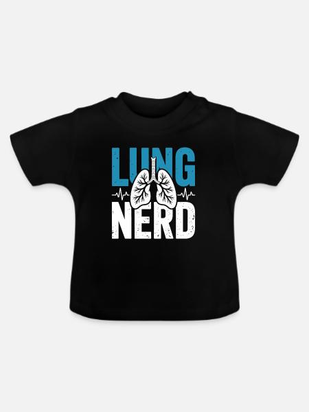 Lungen Nerd Graphic - Baby Bio-T-Shirt mit Rundhals - Schwarz