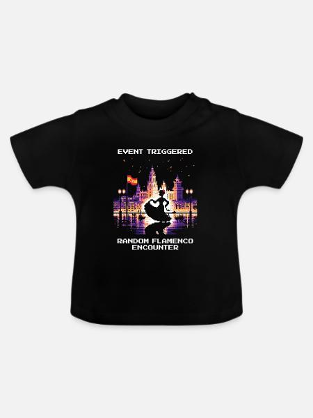 Ereignis ausgelöst | Flamenco Spanien Fiesta - Baby Bio-T-Shirt mit Rundhals - Schwarz