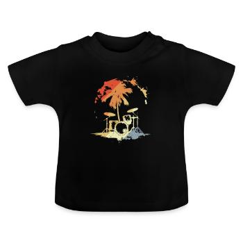 Dessin vintage de pièges - T-shirt bio col rond Bébé - noir - Devant