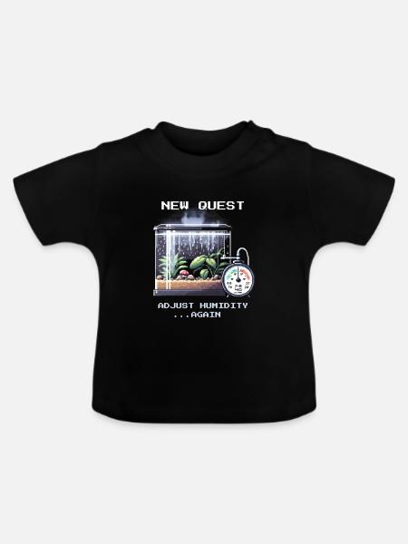 Neue Quest: Luftfeuchte regeln | Terrarium - Baby Bio-T-Shirt mit Rundhals - Schwarz