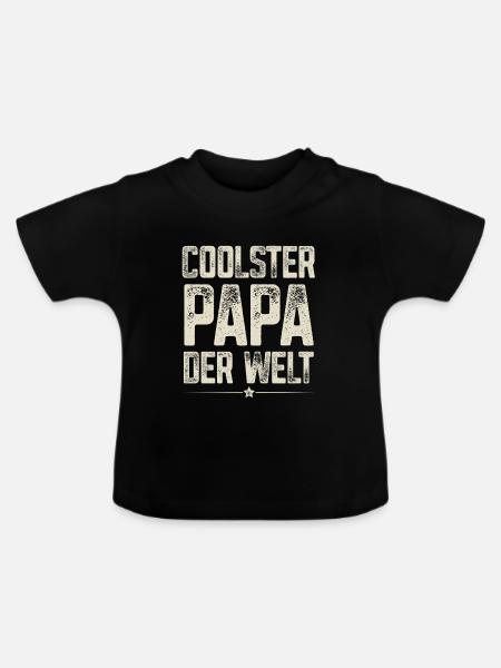 Coolster Papa Der Welt - Baby Bio-T-Shirt mit Rundhals - Schwarz