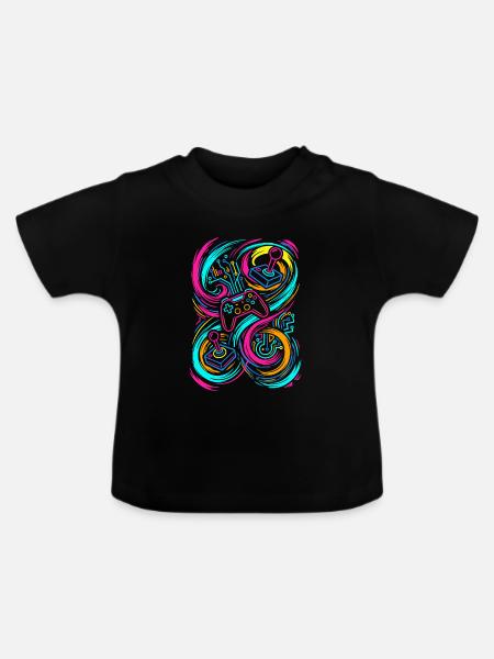 Gaming Controller - Baby Bio-T-Shirt mit Rundhals - Schwarz