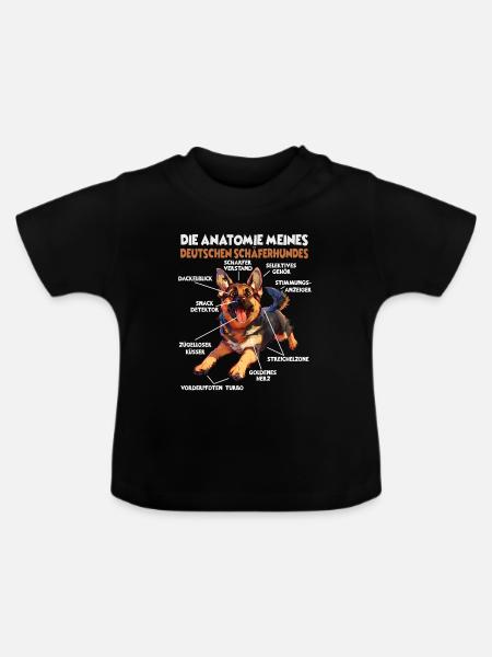 Schäferhund Gassi T Hundehalter Schäferhund - Baby Bio-T-Shirt mit Rundhals - Schwarz