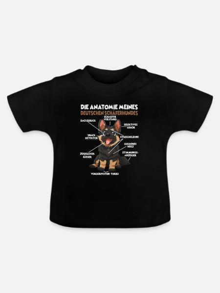 Schäferhund Gassi T Hundehalter Schäferhund - Baby Bio-T-Shirt mit Rundhals - Schwarz