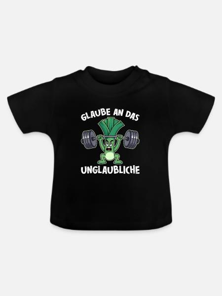 Gewichtheber GLAUBE AN DAS UNGLAUBLICH Lustig - Baby Bio-T-Shirt mit Rundhals - Schwarz