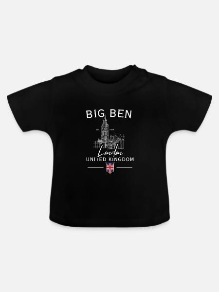 Big Ben London Skyline - Baby Bio-T-Shirt mit Rundhals - Schwarz