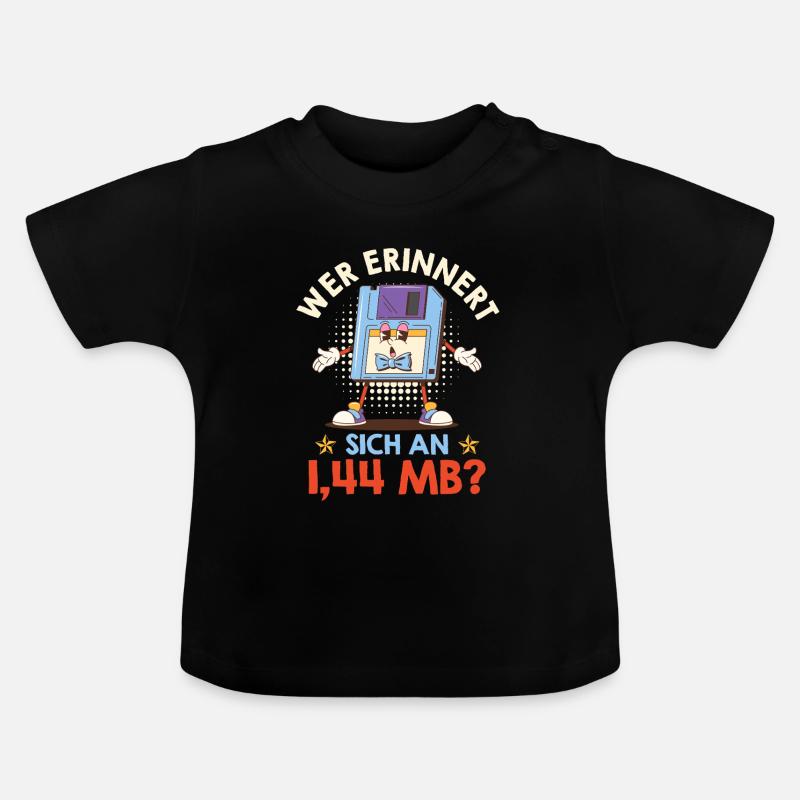Computer WER ERINNERT SICH AN 1.44 MB? LUSTIG - T-shirt bio col rond Bébé - noir