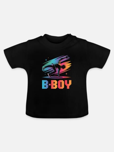 B-Boy Breakdance Streetstyle Breakdancer - Baby Bio-T-Shirt mit Rundhals - Schwarz
