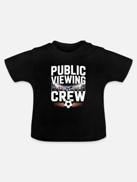 Public Viewing Crew Fußball Fan - Baby Bio-T-Shirt mit Rundhals - Schwarz