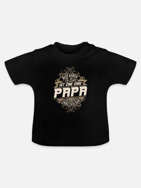 Busfahrer Papa - Baby Bio-T-Shirt mit Rundhals - Schwarz