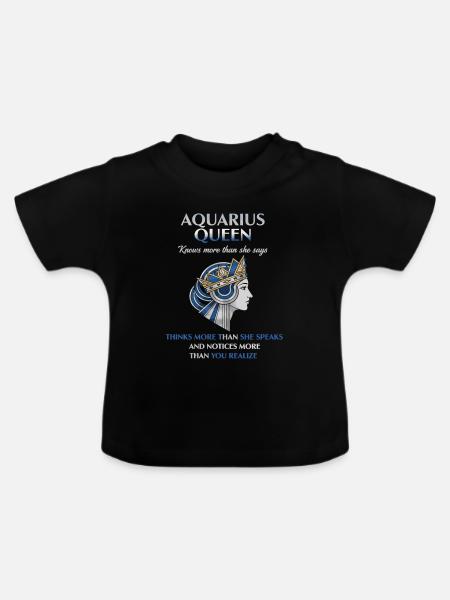 Aquarius Queen Sternzeichen Wassermann - Baby Bio-T-Shirt mit Rundhals - Schwarz
