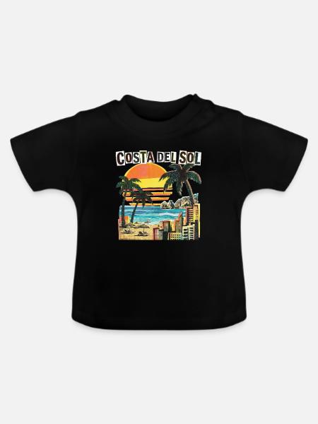 Costa Del Sol Spanien Urlaub - Baby Bio-T-Shirt mit Rundhals - Schwarz