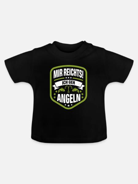 Angeln - Baby Bio-T-Shirt mit Rundhals - Schwarz