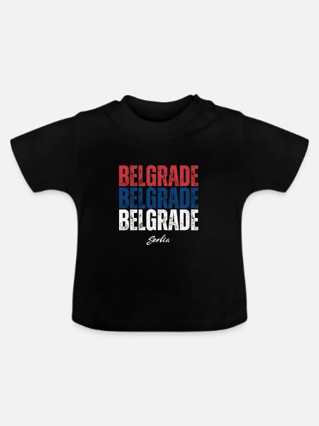 Belgrad, Serbien, ich liebe Belgrad - Baby Bio-T-Shirt mit Rundhals - Schwarz